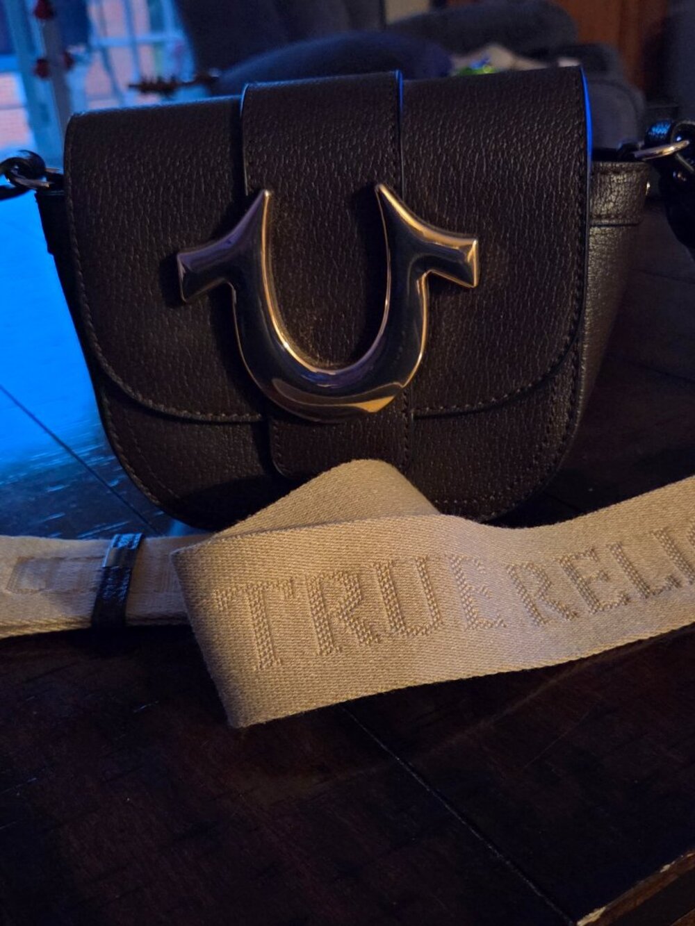 True religion mini flap cross body purse